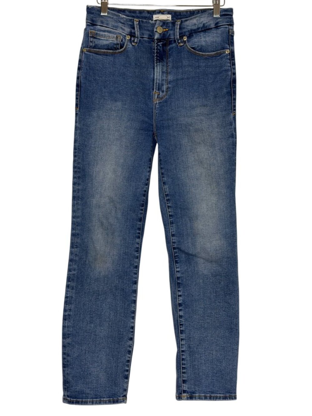 Good American Straight Leg Jeans Distressed Blue 6 8 10 12
